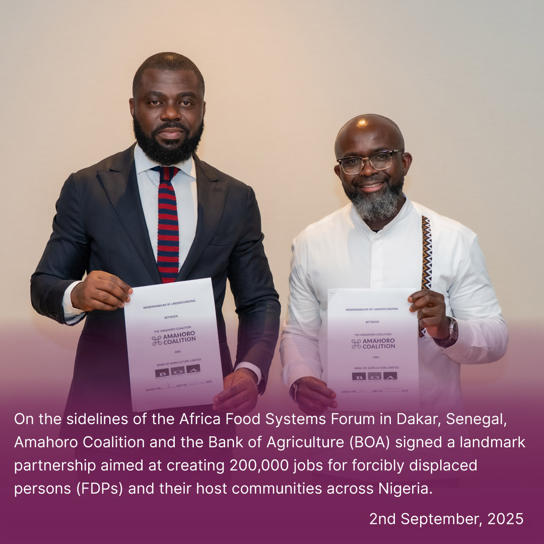 amahoro-coalition-and-bank-of-agriculture-partner-to-create-200000-jobs-for-forcibly-displaced-persons-and-host-communities-in-nigeria